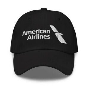 American Airlines dad Black hat baseball headwear cap